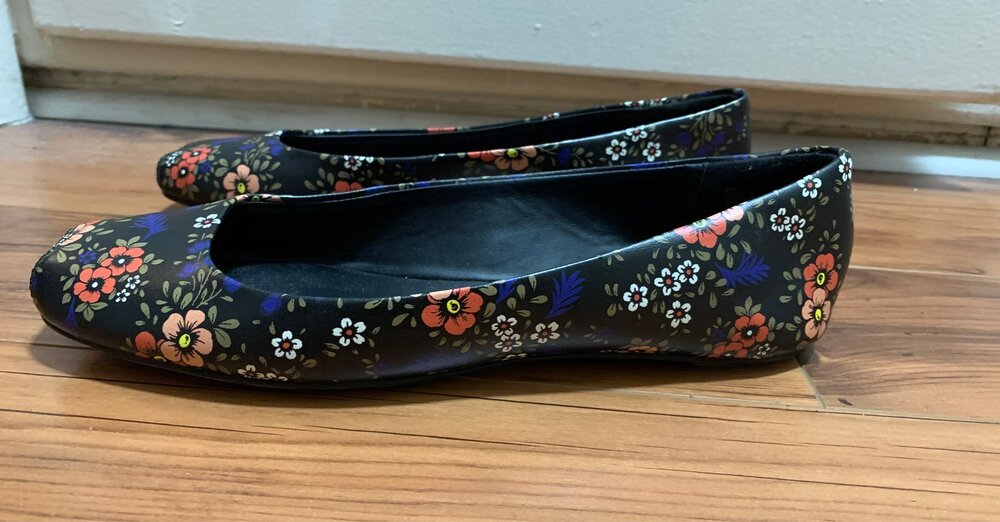 Women's Nine West Ballet Flats Flowers Floral Shoes Size 9M